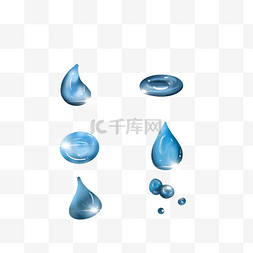 水质图片_蓝色水滴水珠