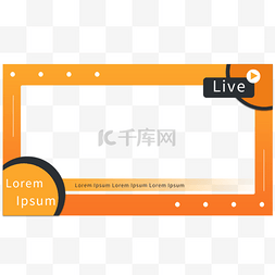 橙色长方形对话框图片_橙色长方形视频流边框