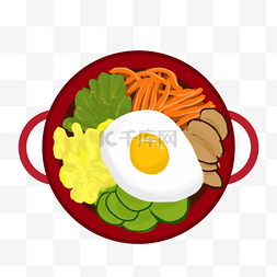 青瓜胡萝卜图片_鸡蛋蔬菜石锅拌饭韩国美食插图
