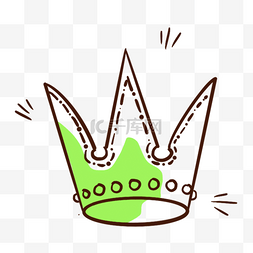 绿色简约线稿宝石皇冠