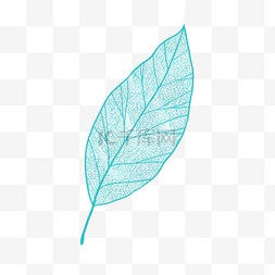 秋天仿真蓝色树叶透明纹理书签