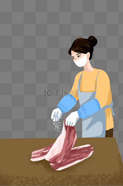 藜蒿炒腊肉图片_春节冬季冬天腌制妈妈腌制腊肉