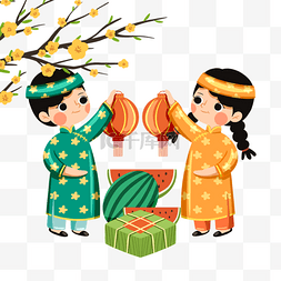 越南传统春节节日人物