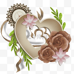 粉色婚礼背景设计图片_亚麻花卉装饰爱心
