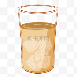 透明玻璃杯和冰美式咖啡