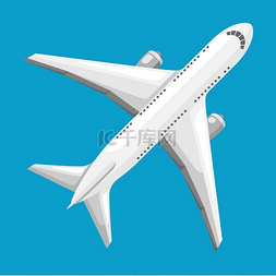旅程插图图片_抽象飞机在蓝色背景上的例证。
