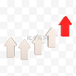 项目分类图标图片_3d红色上涨箭头