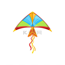 卡通夏天的儿童图片_在天空中飞翔的鸟儿形状的风筝与