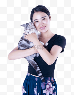 抱着猫的美女图片_抱着猫的美女
