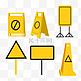黄色警戒牌标识