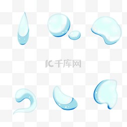 浅蓝色水滴水球组合