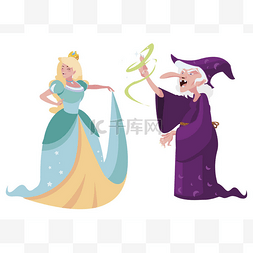 美丽的公主与女巫的故事字符