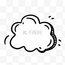 简约云朵文字框图片_简约黑白线条云朵气泡立体会话框