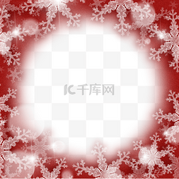 红色背景圣诞冬季雪花边框