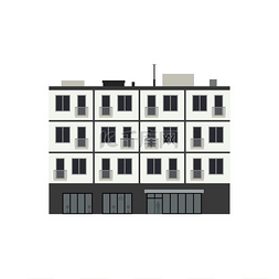 卡通城市住宅图片_公寓楼。