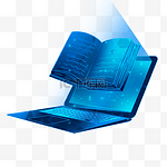 低聚线框在线教育蓝色书本