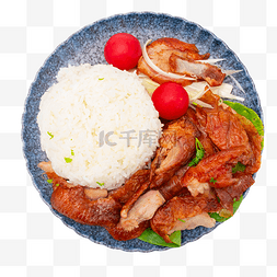 煮锅米饭图片_烧鸭盖饭