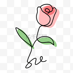 情人节图片_520线条花朵玫瑰花