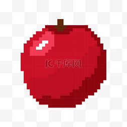 像素风格苹果图片_像素游戏水果红色苹果