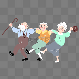 老人节图片_国际老人节老人跳舞