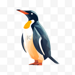 扁平扁平插画图片_手绘动物扁平素材企鹅(1)