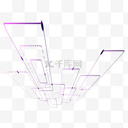 几何空间简约图片_科技渐变透视几何装饰