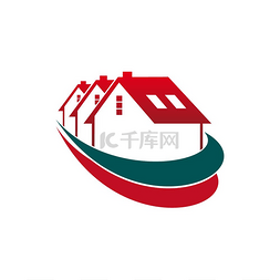 红色建筑屋顶图片_房屋和房屋出售和出租孤立的房地