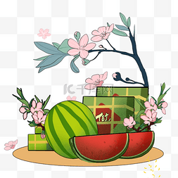 新年水果边框图片_越南福星高照春节水彩边框
