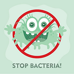 停止细菌卡通载体插图无病毒停止细菌卡通矢量插图没有细菌标志与可爱的卡通细菌在平面风格的设计隔离抗菌产品的红色警示圈符号停止病毒警告标志