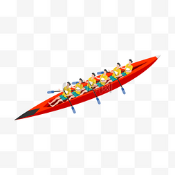 趣味运动会背景图片_赛艇红色运动员卡通比赛