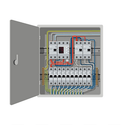 便民终端图片_电气断路器安装在电气控制面板中