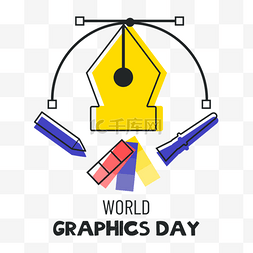 笔刷色卡图片_黄色平面世界图形日