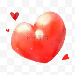 红色红心图片_一颗卡通手绘爱心装饰