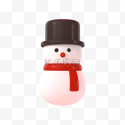圣诞围巾图片_3DC4D立体带黑色帽子雪人