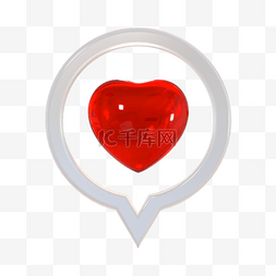 社交媒体网图片_红色3d爱心气泡