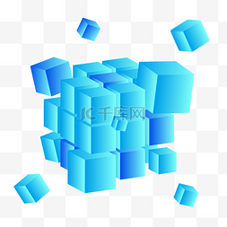 飘散的方块图片_商务立体方块