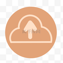 棕色云端上传圆形卡通instagram图标