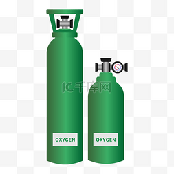 绿色氧气瓶图片_抗击印度covid-19病毒两个绿色的大
