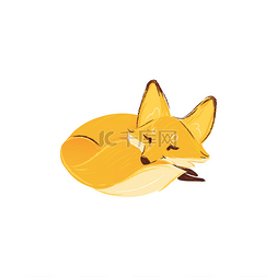 卡通可爱的狐狸睡觉甜蜜的字符矢
