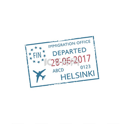 印章模板图片_从赫尔辛基出发的隔离签证盖章芬