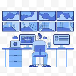 科技场景图片_智能监控中心监控操控台