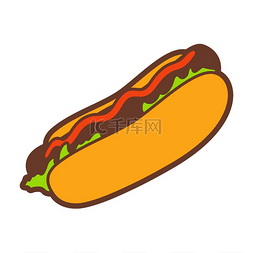 快餐热狗的插图美味的快餐午餐产