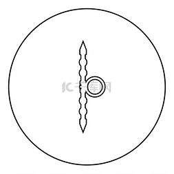 武器矢量插图图片_武士的 Santensu 武器为圆形轮廓黑