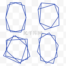 婚礼蓝图片_潮流克莱因蓝蓝色简约金线金色几