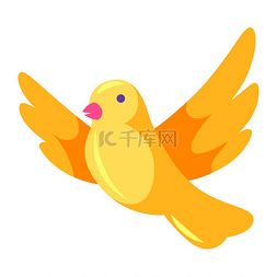 可爱自然装饰图片_装饰黄色的鸟。