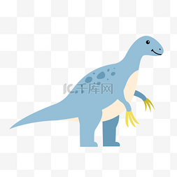 手绘动物爪子图片_蓝色锋利爪子可爱恐龙
