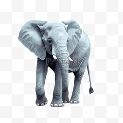 免抠素材大象图片_扁平插画手绘免抠元素大象