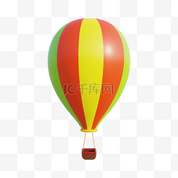 彩色气球热气球图片_3DC4D立体七彩多彩热气球
