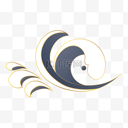 电动机logo图片_国潮浪花海浪装饰