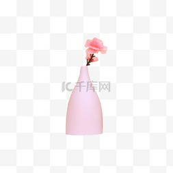 粉色白色仿真花花瓶